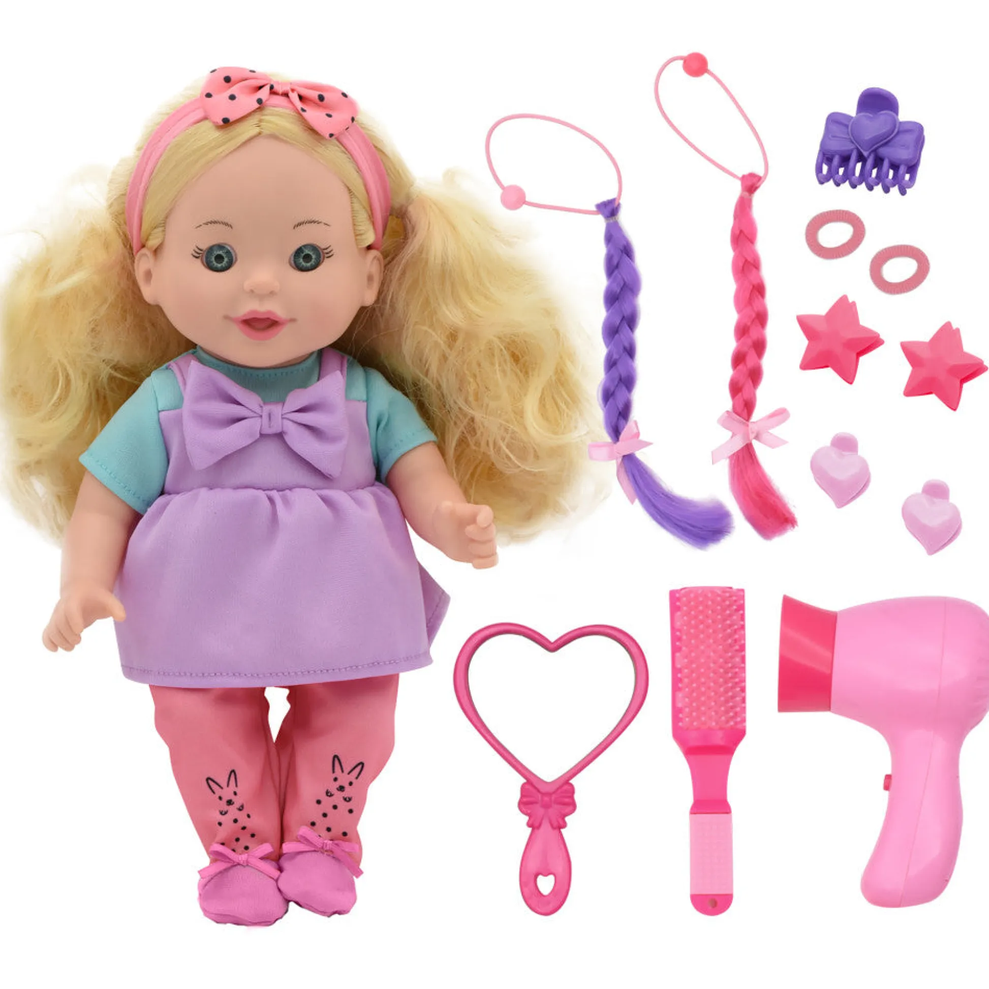 Flat River Group Lil Tots 12-inch Talking Hair Styling Playset - Interactive Doll* Interactive Dolls & Pets|Stuffed Animals & Plush Toys