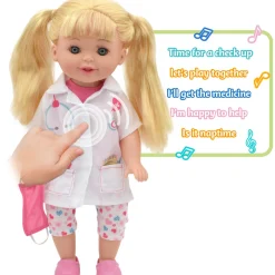Flat River Group Lil Tots Talking Doctor Playset - 14" Blonde Doll with Pink & White Outfit* Social & Emotional Skills|Stuffed Animals & Plush Toys