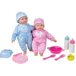 Flat River Group Lissi 11" Interactive Twin Baby Dolls with Accessories* Social & Emotional Skills|Baby Dolls