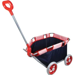 Flat River Group Lissi Doll Pull Cart - Navy & Red - Foldable Design for Kids Ages 2+* Stuffed Animals & Plush Toys|Social & Emotional Skills