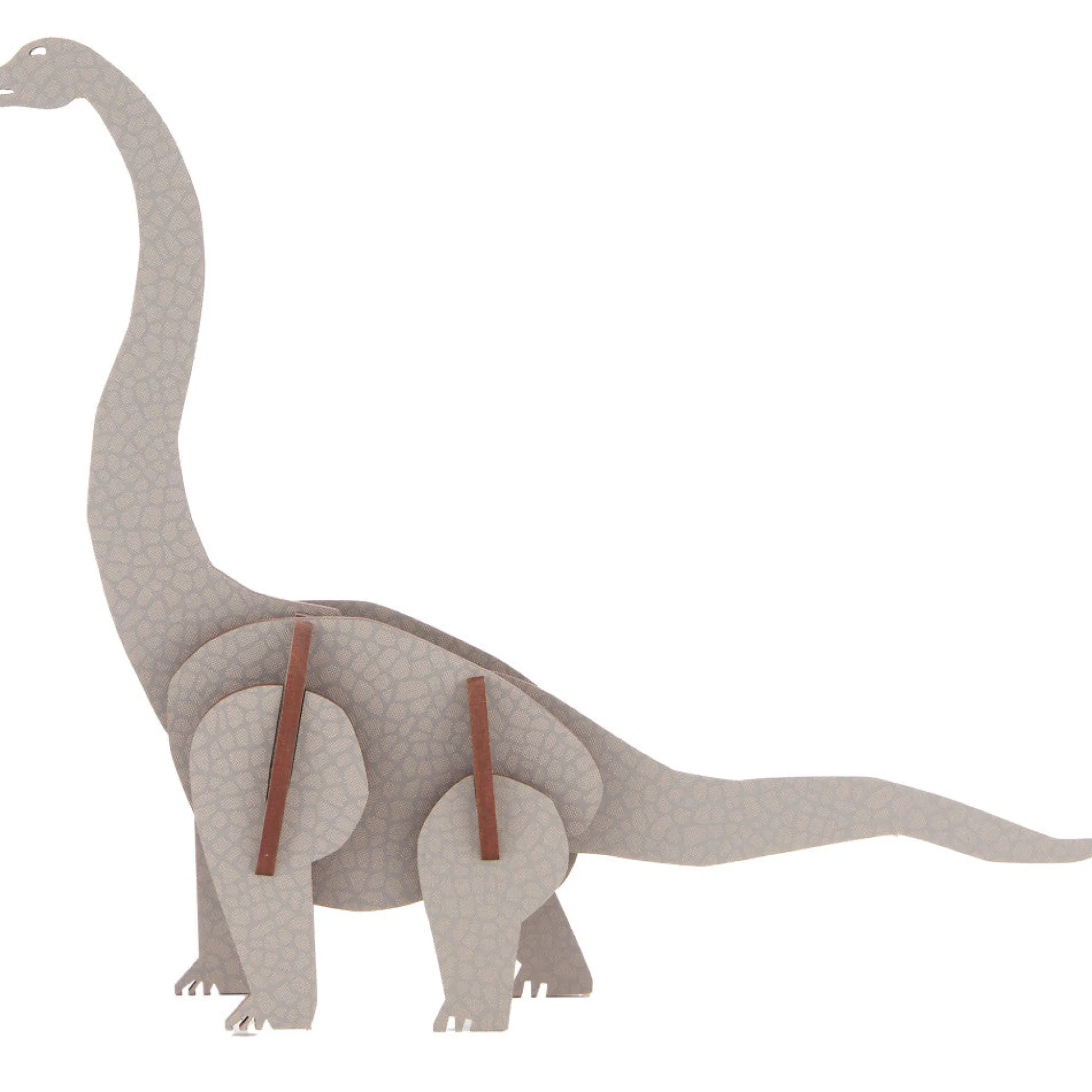 Flat River Group Little & Wood Brachiosaurus: Medium Grey 3D Wooden Dino Puzzle Kit* Puzzles