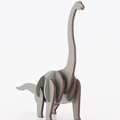 Flat River Group Little & Wood Brachiosaurus: Medium Grey 3D Wooden Dino Puzzle Kit* Puzzles