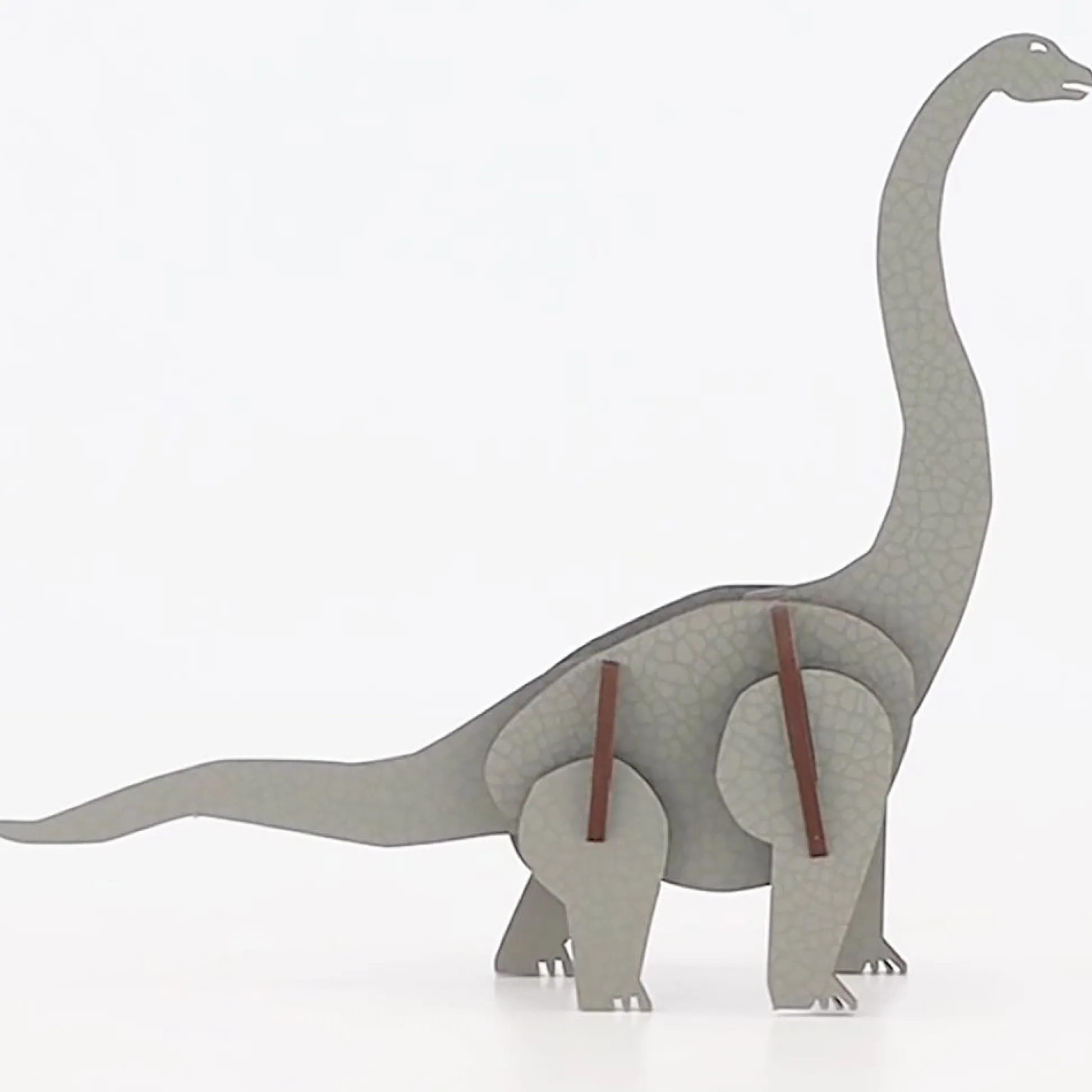 Flat River Group Little & Wood Brachiosaurus: Medium Grey 3D Wooden Dino Puzzle Kit* Puzzles