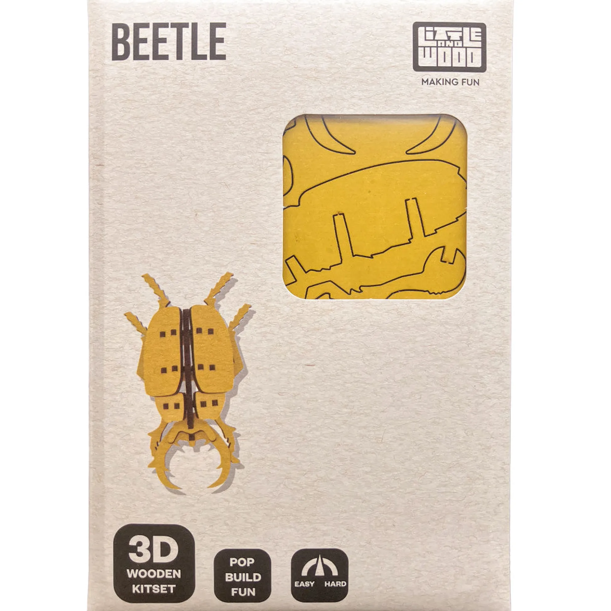 Flat River Group Little & Wood: Buzzing Beetle 3D Wooden Puzzle Kit - Yellow* Puzzles