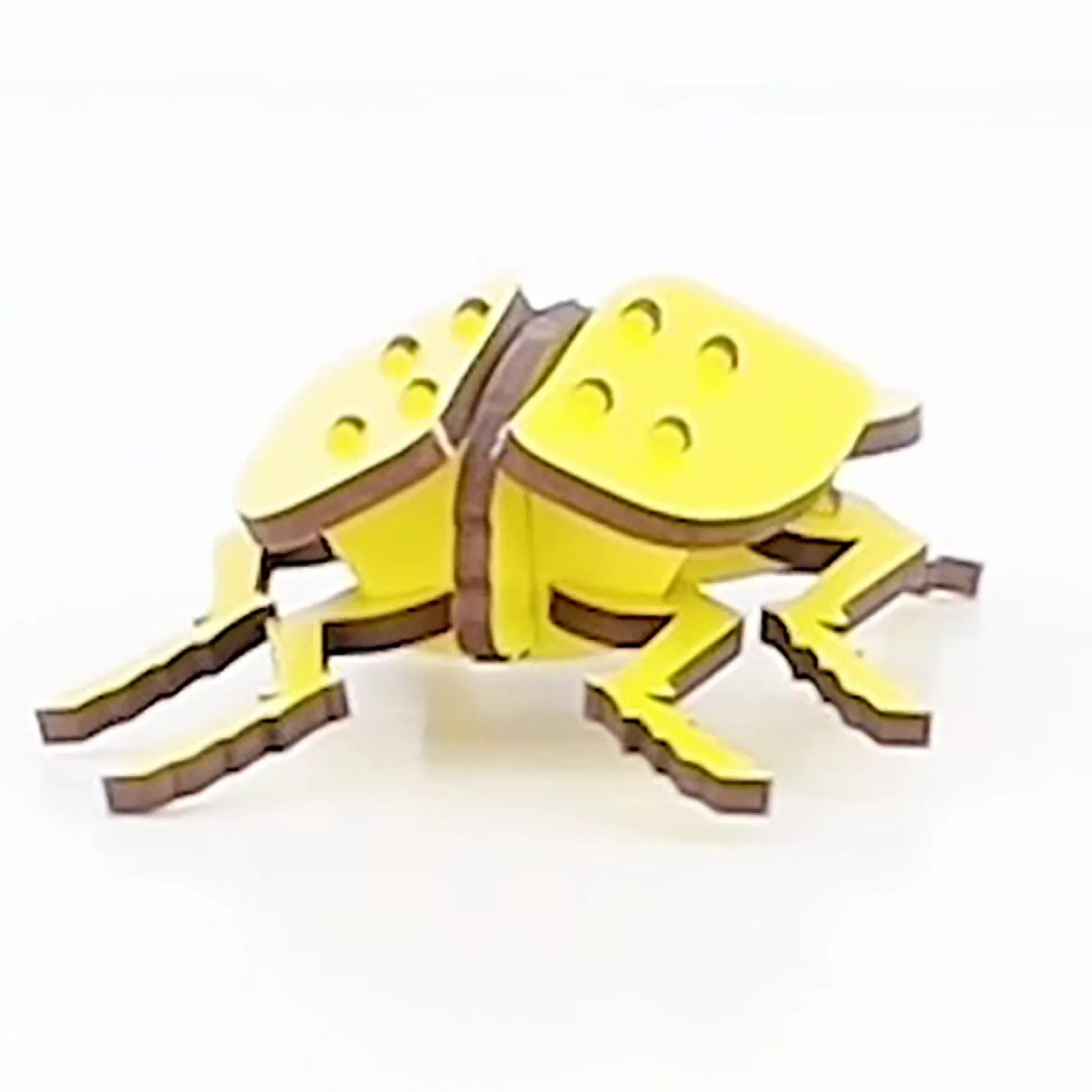 Flat River Group Little & Wood: Buzzing Beetle 3D Wooden Puzzle Kit - Yellow* Puzzles