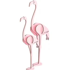 Flat River Group Little & Wood Flamingo Puzzle: 3D Pink Woodlet Kit* Puzzles