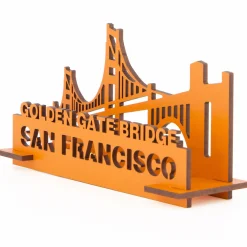 Flat River Group Little & Wood: Golden Gate Bridge 3D Wooden Puzzle Kit - Medium Orange* Puzzles