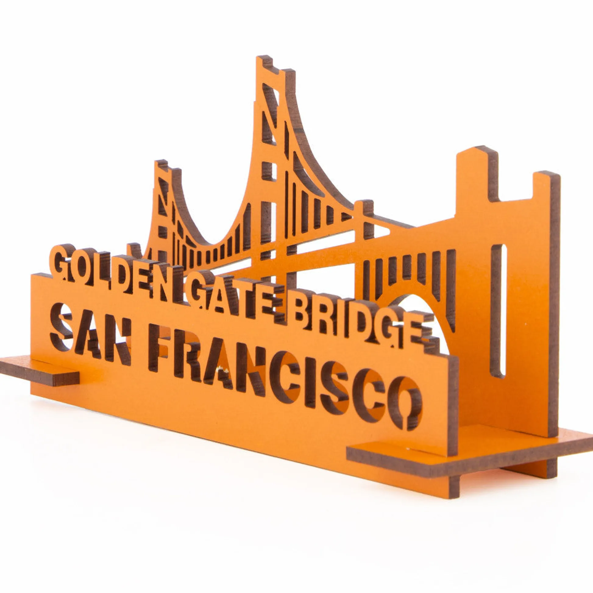 Flat River Group Little & Wood: Golden Gate Bridge 3D Wooden Puzzle Kit - Medium Orange* Puzzles