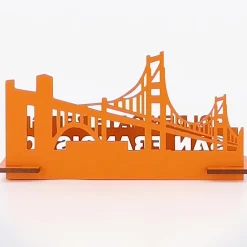 Flat River Group Little & Wood: Golden Gate Bridge 3D Wooden Puzzle Kit - Medium Orange* Puzzles