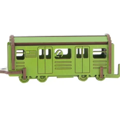 Flat River Group Little & Wood: NYC Subway 4 Train - 3D Wooden Puzzle Kit, Medium - Green* Puzzles