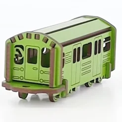 Flat River Group Little & Wood: NYC Subway 4 Train - 3D Wooden Puzzle Kit, Medium - Green* Puzzles