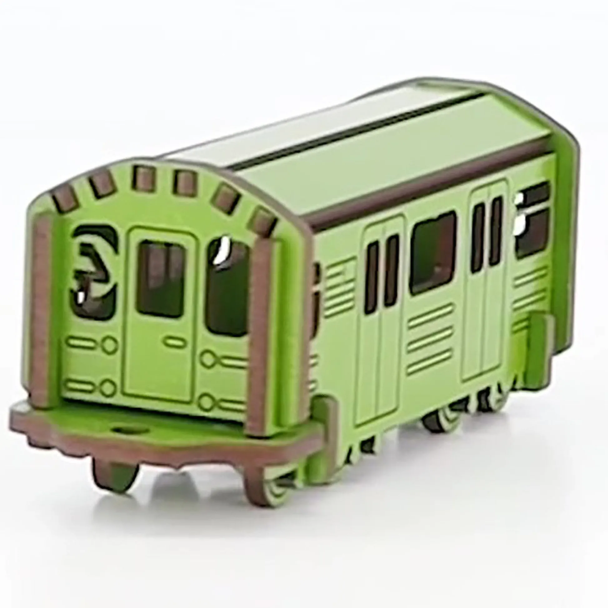 Flat River Group Little & Wood: NYC Subway 4 Train - 3D Wooden Puzzle Kit, Medium - Green* Puzzles