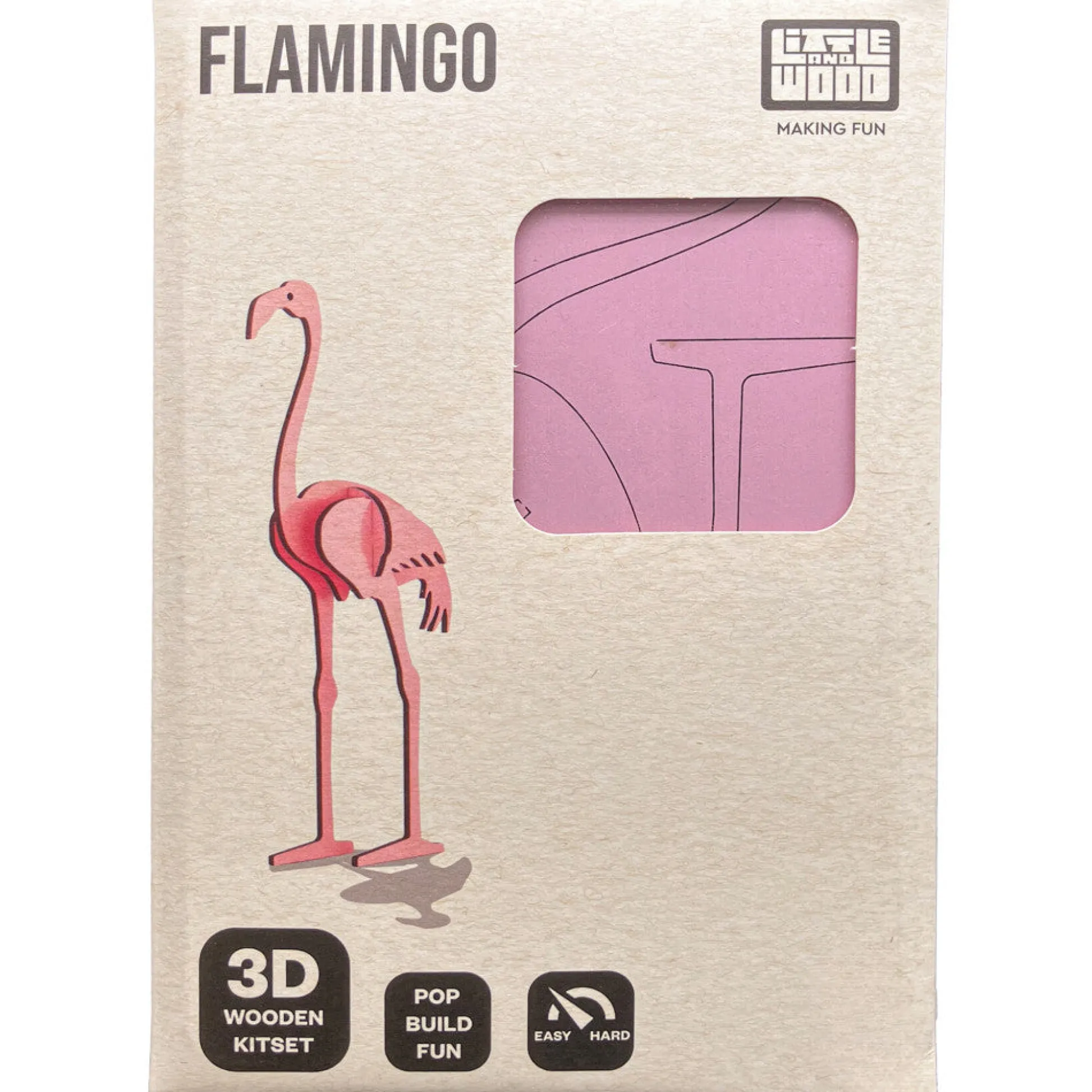 Flat River Group Little & Wood: Pink Flamingo 3D Wooden Puzzle Kit* Puzzles