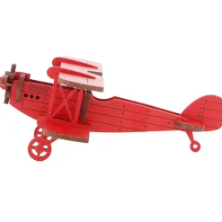 Flat River Group Little & Wood: Red Medium Biplane 3D Wooden Puzzle Kit* Puzzles