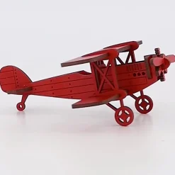 Flat River Group Little & Wood: Red Medium Biplane 3D Wooden Puzzle Kit* Puzzles