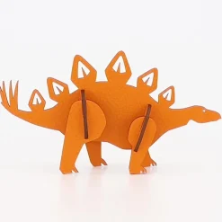 Flat River Group Little & Wood: Stegosaurus Orange 3D Wooden Puzzle Kit - Medium* Puzzles
