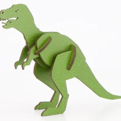 Flat River Group Little & Wood: T-Rex Green, Medium 3D Wooden Puzzle Kit* Puzzles