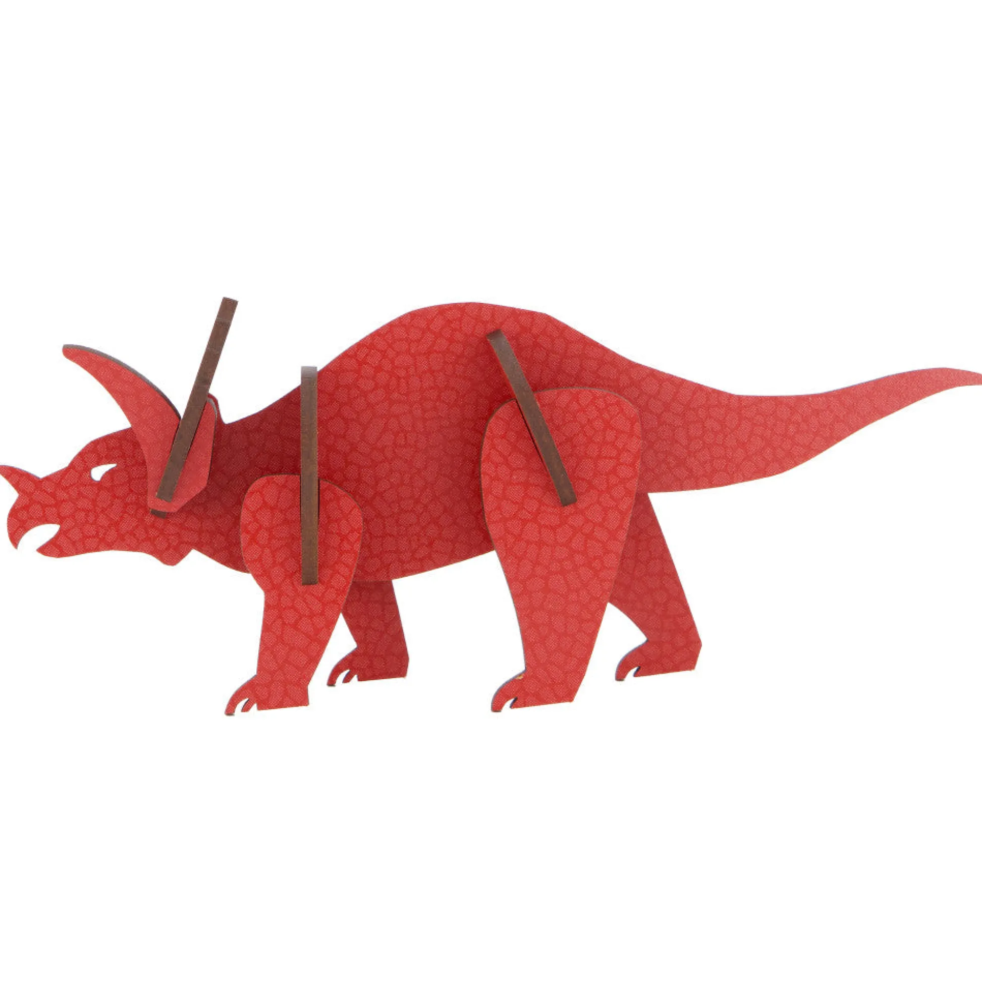 Flat River Group Little & Wood: Triceratops Red 3D Wooden Puzzle Kit, Medium* Puzzles