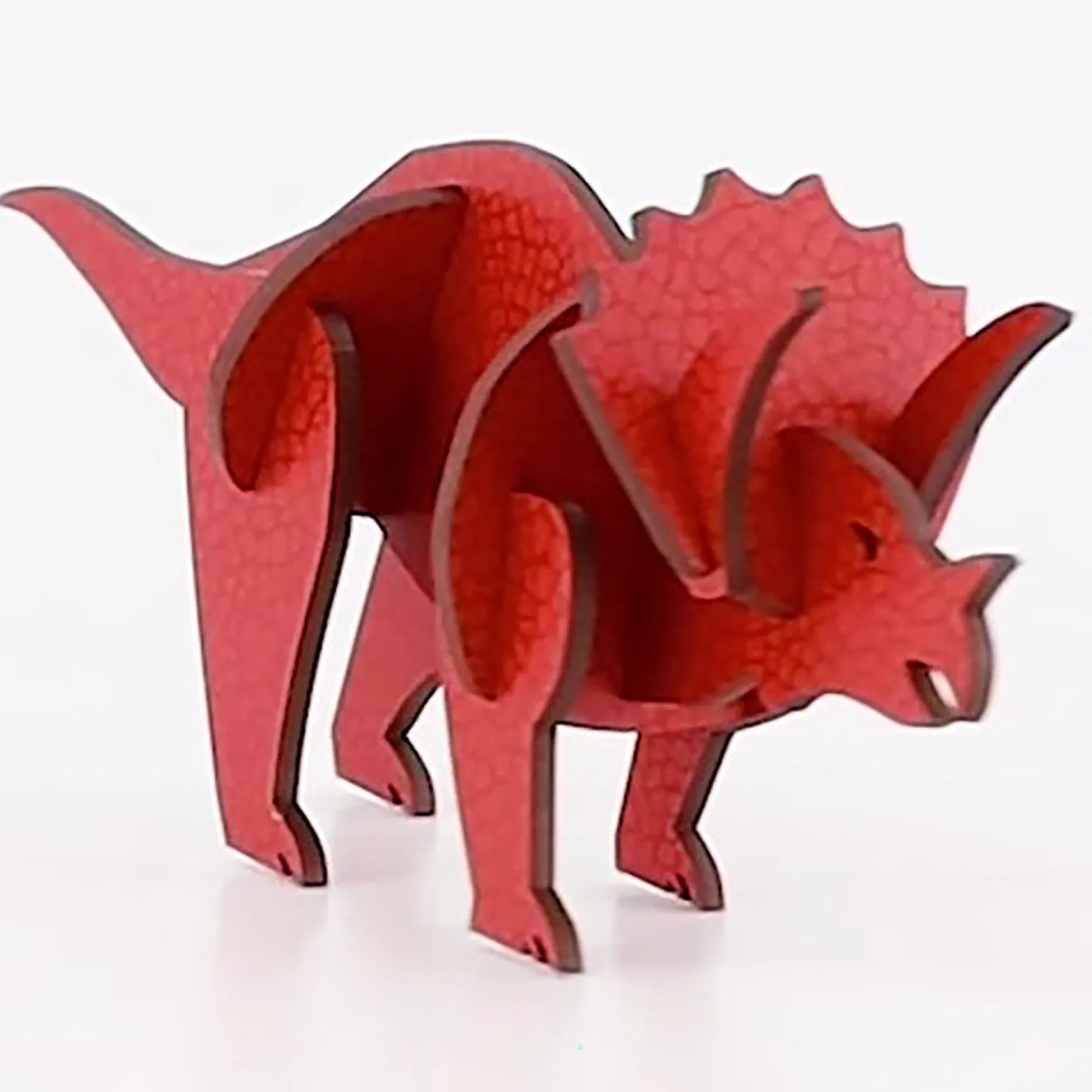 Flat River Group Little & Wood: Triceratops Red 3D Wooden Puzzle Kit, Medium* Puzzles