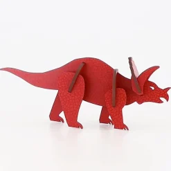 Flat River Group Little & Wood: Triceratops Red 3D Wooden Puzzle Kit, Medium* Puzzles