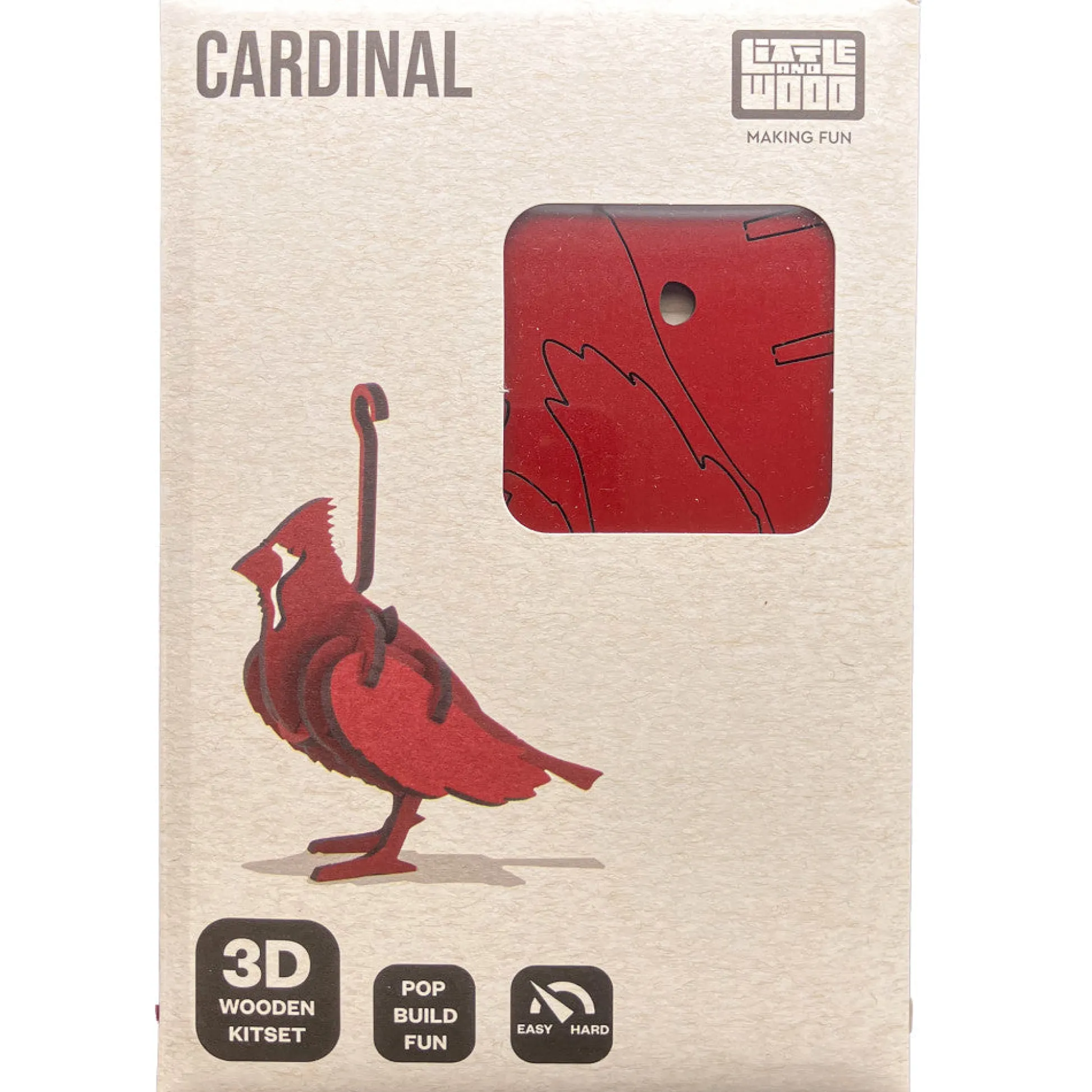 Flat River Group Little & Wood: Vibrant Cardinal 3D Wooden Puzzle Kit* Puzzles