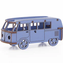 Flat River Group Little & Wood: Woodlet Camper Van Puzzle - Medium Blue 3D Model* Puzzles