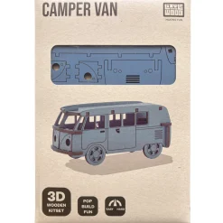 Flat River Group Little & Wood: Woodlet Camper Van Puzzle - Medium Blue 3D Model* Puzzles