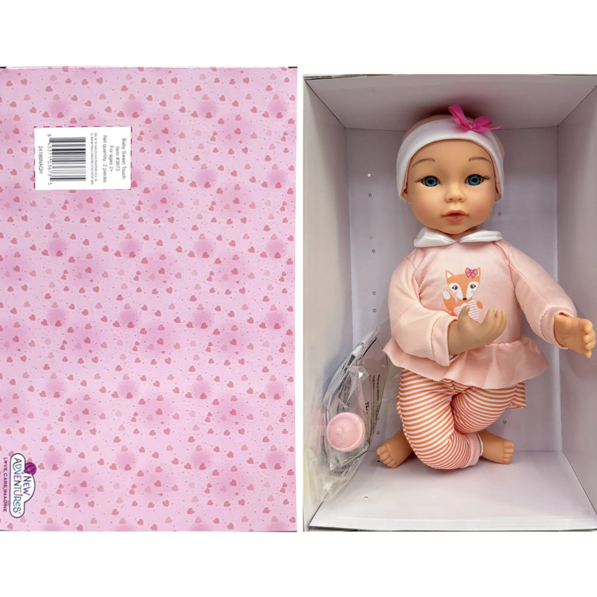 Flat River Group Little Darlings 14 Inch - Sweet Touch Baby Doll with Fox-Pink-White Outfit* Baby Dolls|Stuffed Animals & Plush Toys