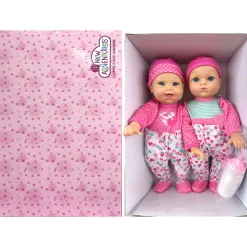 Flat River Group Little Darlings 12 Inch - Talking Twins with Heart-Themed Outfits* Social & Emotional Skills|Baby Dolls