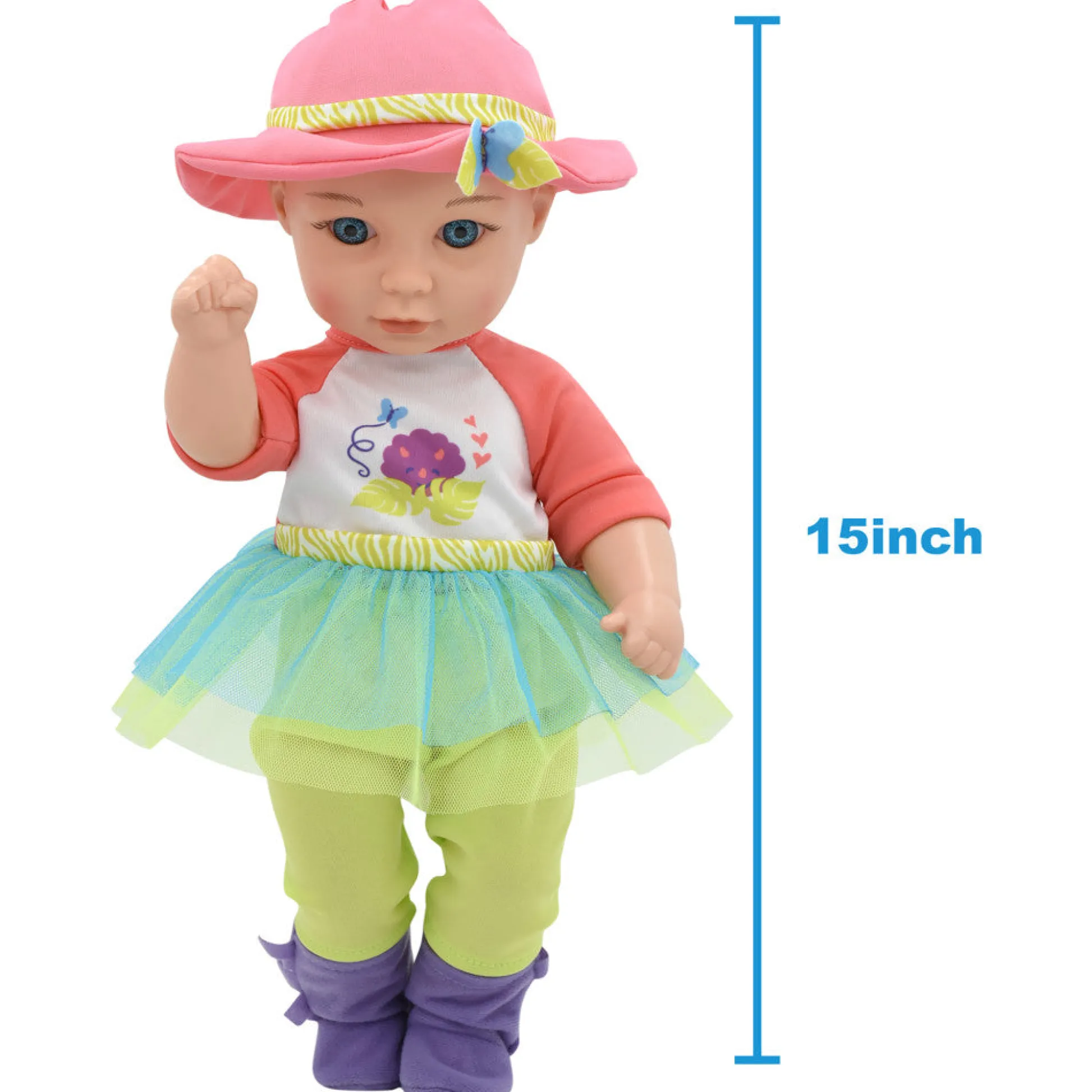 Flat River Group Little Darlings: Hop On Baby & Plush Dino - 15" Baby Doll with Dinosaur Friend* Baby Dolls|Stuffed Animals & Plush Toys
