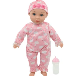 Flat River Group Little Darlings 14-inch Kiss N Tickles Baby Doll - Pink Swan Onesie* Social & Emotional Skills|Baby Dolls