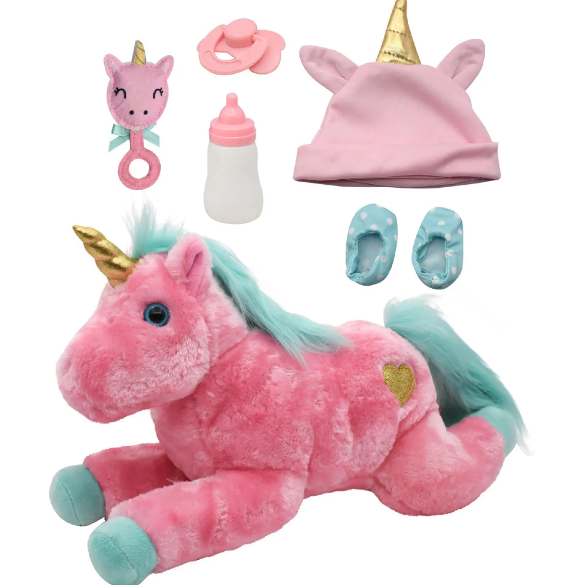 Flat River Group Little Darlings 15-Inch Unicorn Dream Baby Doll Set with Plush Companion* Baby Dolls|Stuffed Animals & Plush Toys
