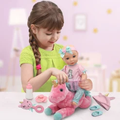Flat River Group Little Darlings 15-Inch Unicorn Dream Baby Doll Set with Plush Companion* Baby Dolls|Stuffed Animals & Plush Toys