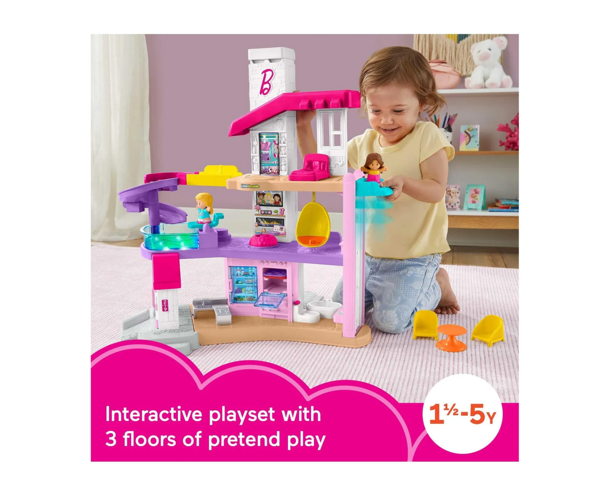 Macy's - Supplier Little People Barbie DreamHouse Toddler Playset with Lights and Sounds* Preschool Figures & Playsets