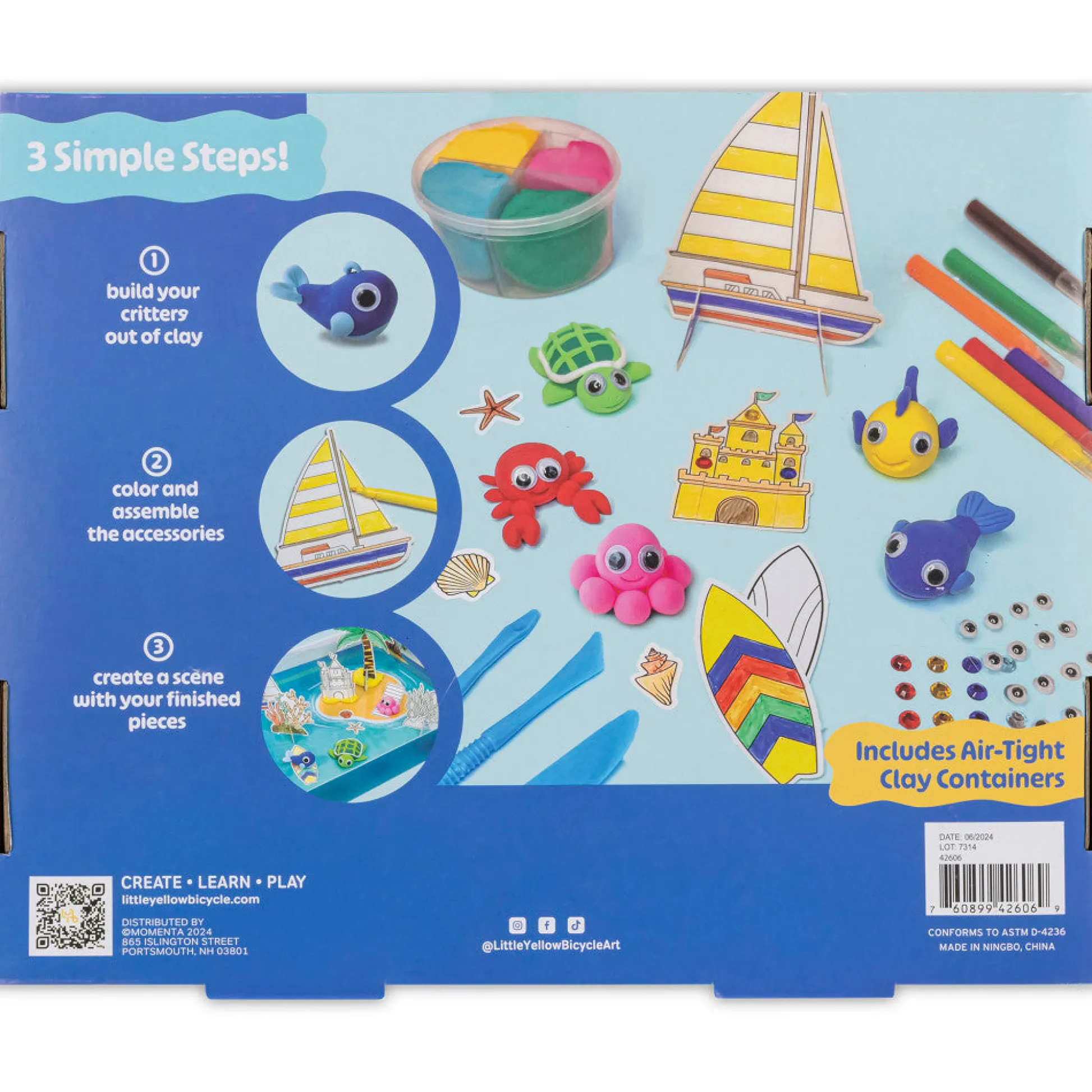 Flat River Group Little Yellow Bicycle Clay & Play Island Adventure Craft Kit - 92pcs* Clay, Dough & Sand Art