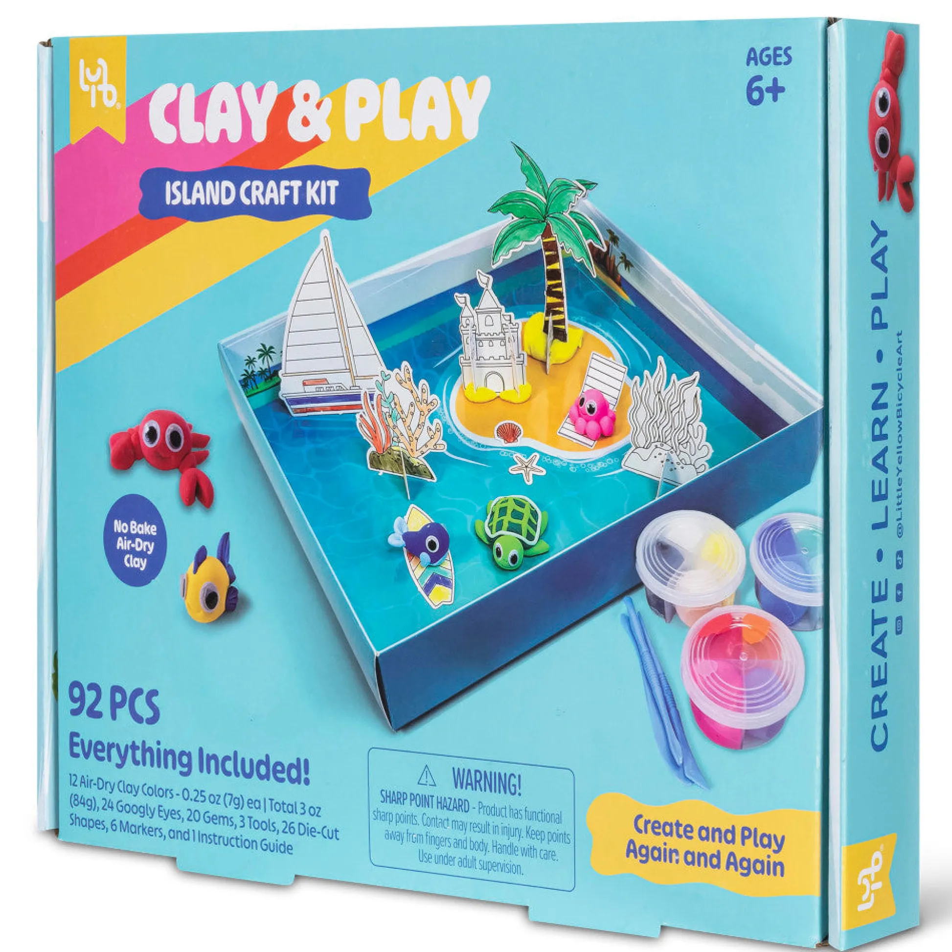 Flat River Group Little Yellow Bicycle Clay & Play Island Adventure Craft Kit - 92pcs* Clay, Dough & Sand Art