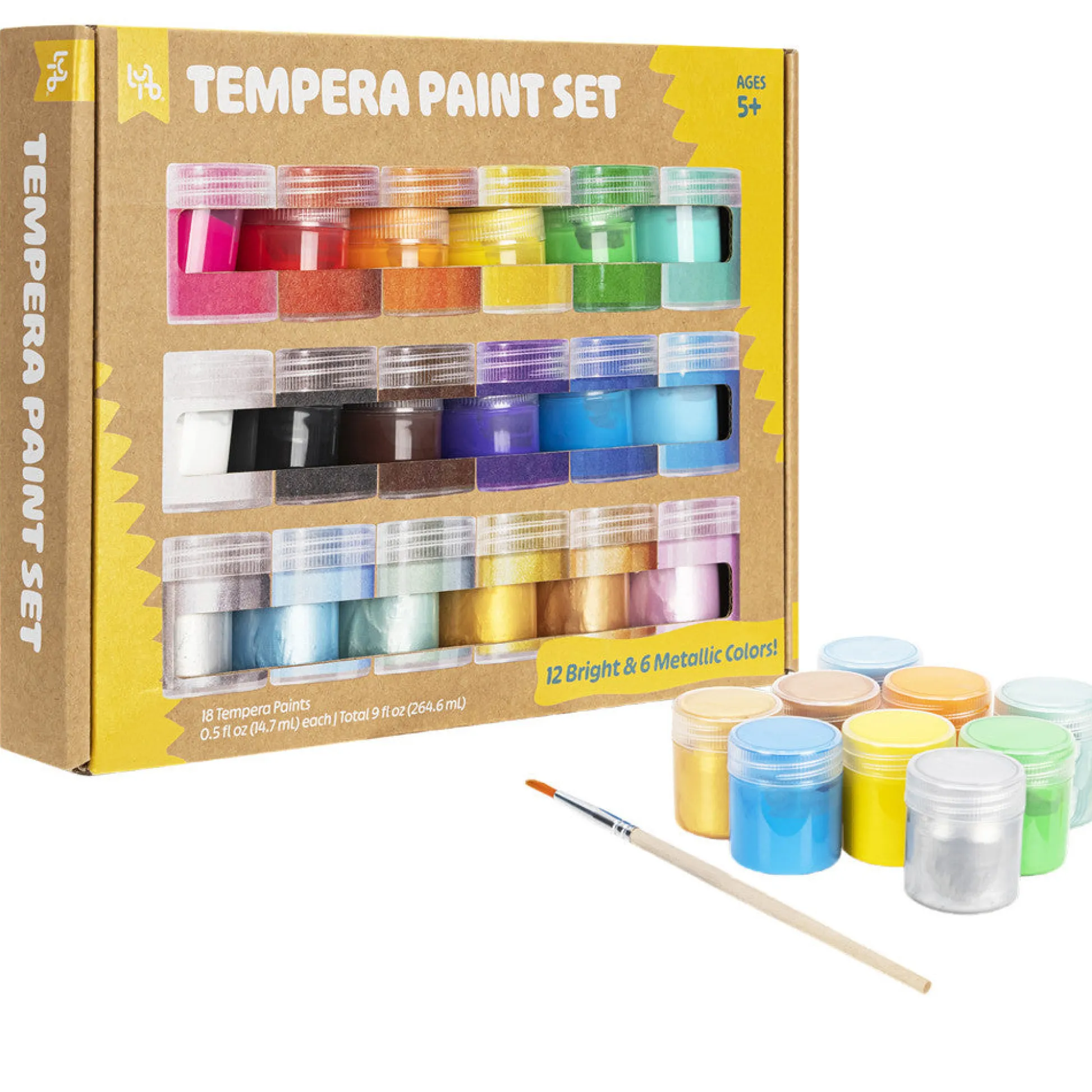 Flat River Group Little Yellow Bicycle Kids' Tempera Paint Kit - 18 Vibrant Colors* Drawing, Color & Painting