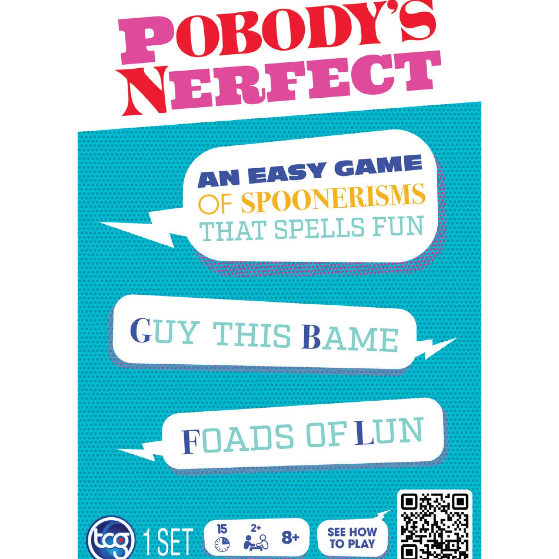 Flat River Group Longshore Pobody's Nerfect Game - Party Game with 300 Spoonerism Cards* Social & Emotional Skills|Family & Entertainments Games