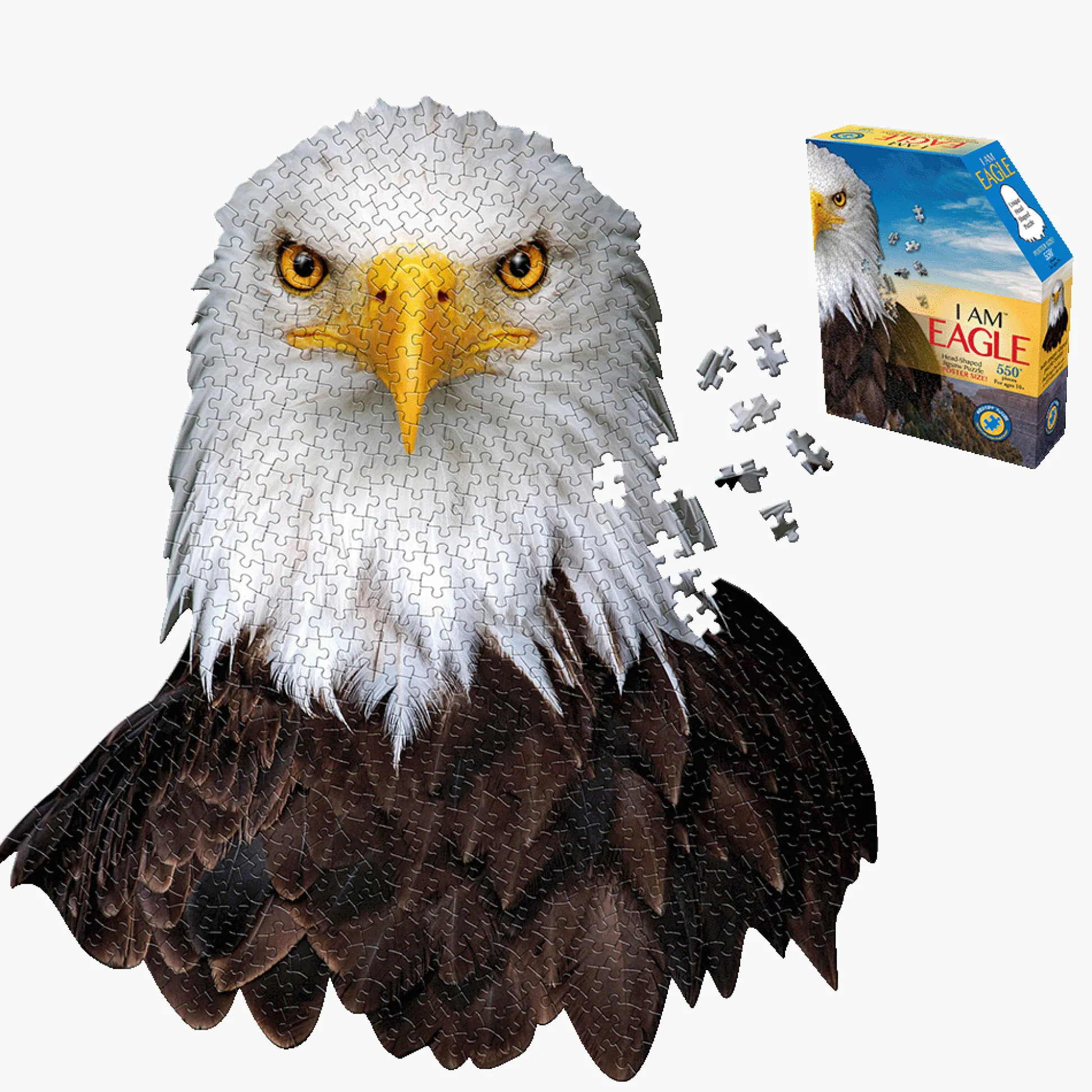 Maddcapp Games Madd Capp I AM EAGLE Animal Head-Shaped Jigsaw Puzzle - 550 pc* Puzzles