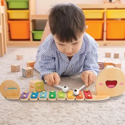 Flat River Group Madera Wood Snailyphone Multicolor Snail-Designed 8-Key Xylophone, for Kids Ages 3+* Musical & Sound Toys|Musical Toys & Instruments
