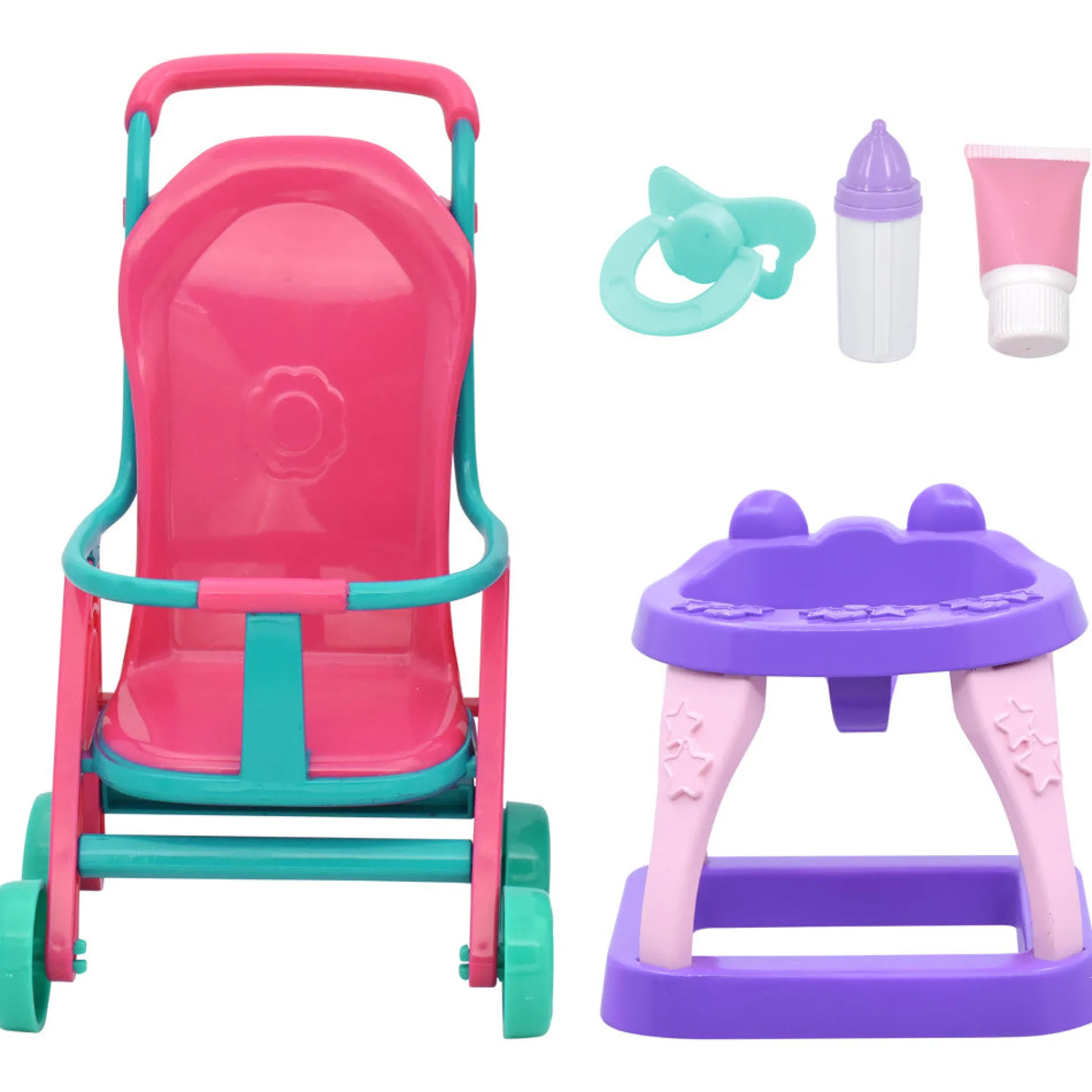 Flat River Group Magic Nursery 8" Stroll N Scoot Set - Hearts & Colors Playset for Toddlers* Stuffed Animals & Plush Toys