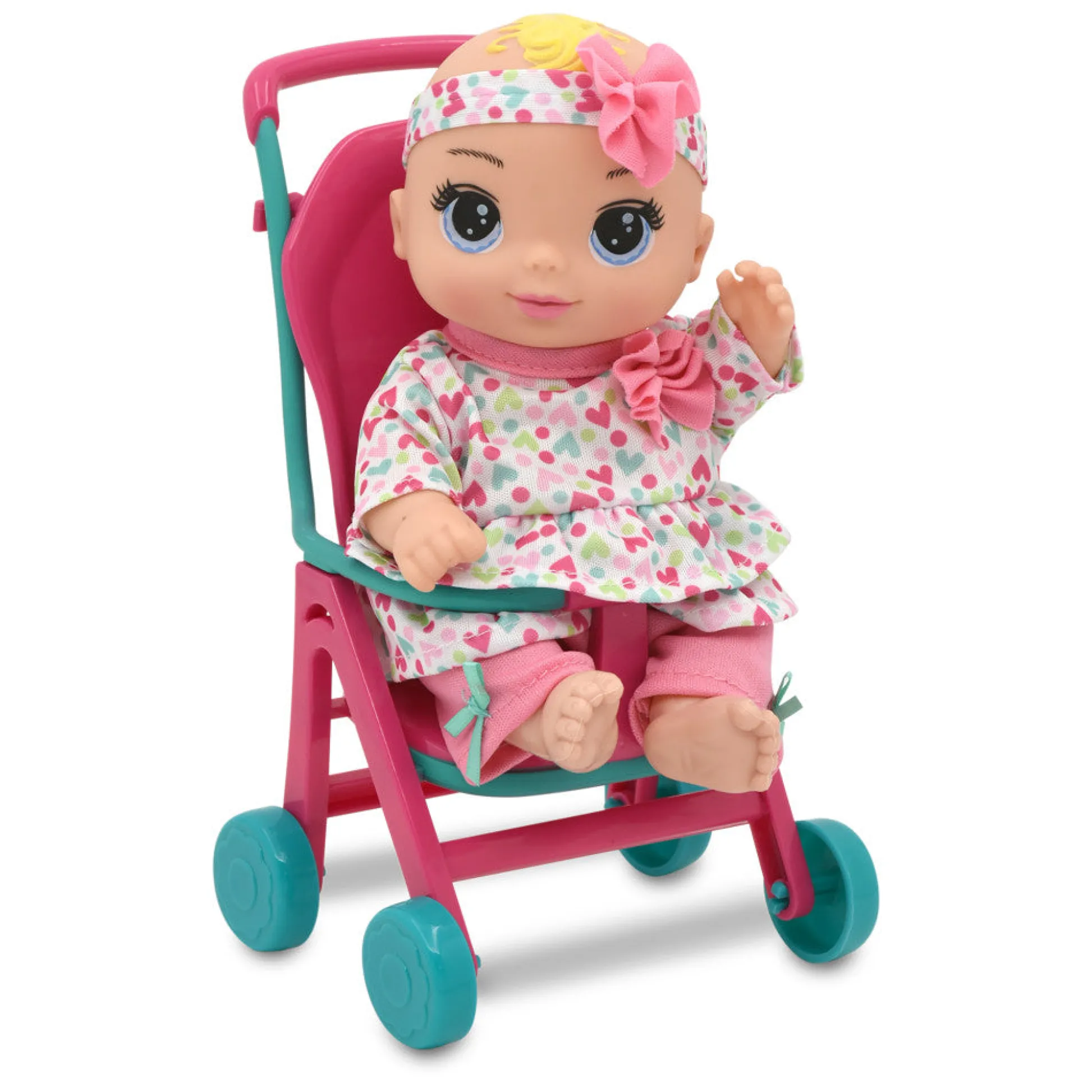 Flat River Group Magic Nursery 8" Stroll N Scoot Set - Hearts & Colors Playset for Toddlers* Stuffed Animals & Plush Toys