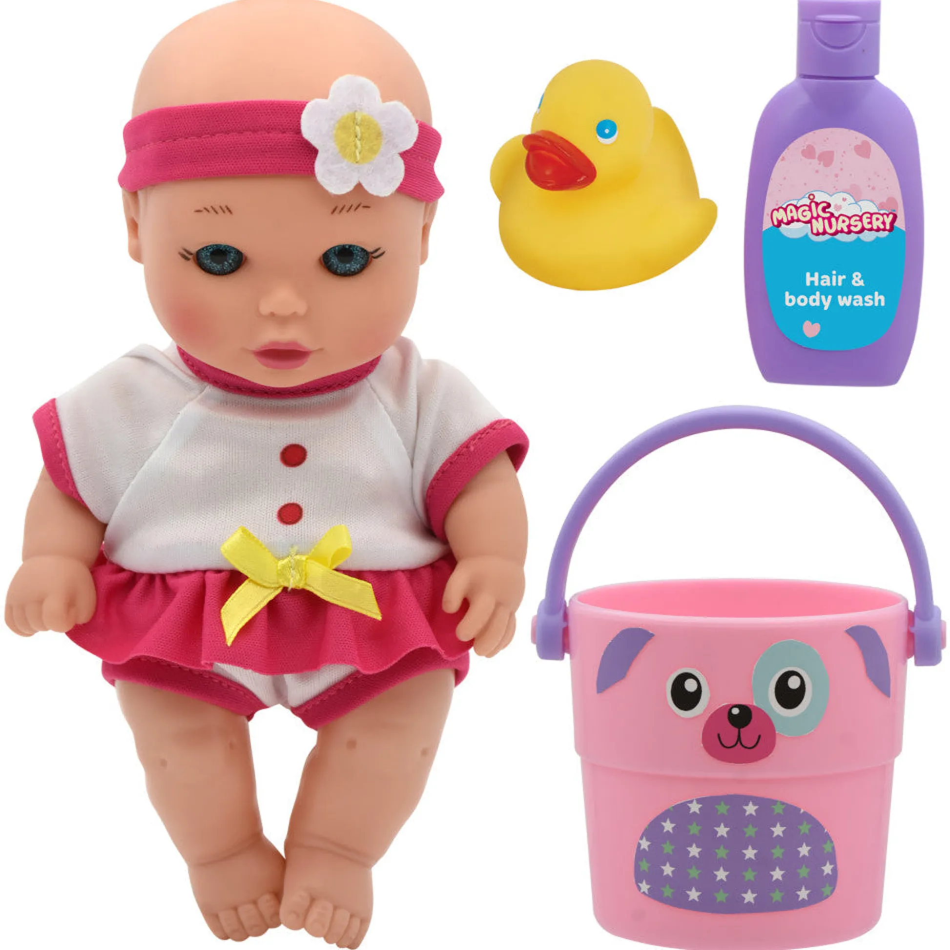 Flat River Group Magic Nursery Love Buckets: 8" Bath Safe Baby Doll Playset* Baby Dolls|Stuffed Animals & Plush Toys