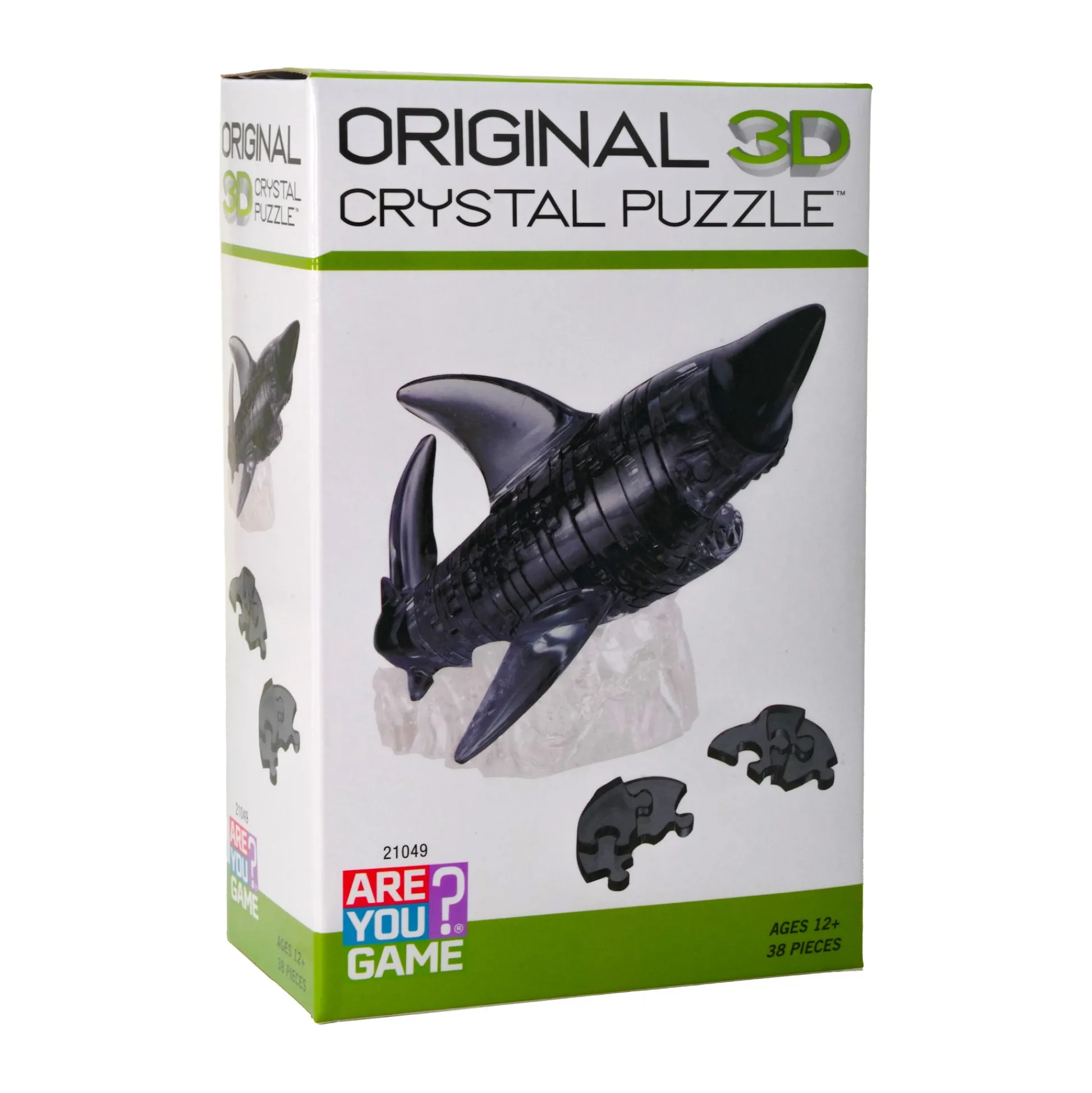 AreYouGame Majestic Black Shark 3D Crystal Puzzle - 38 Piece Set* Puzzles