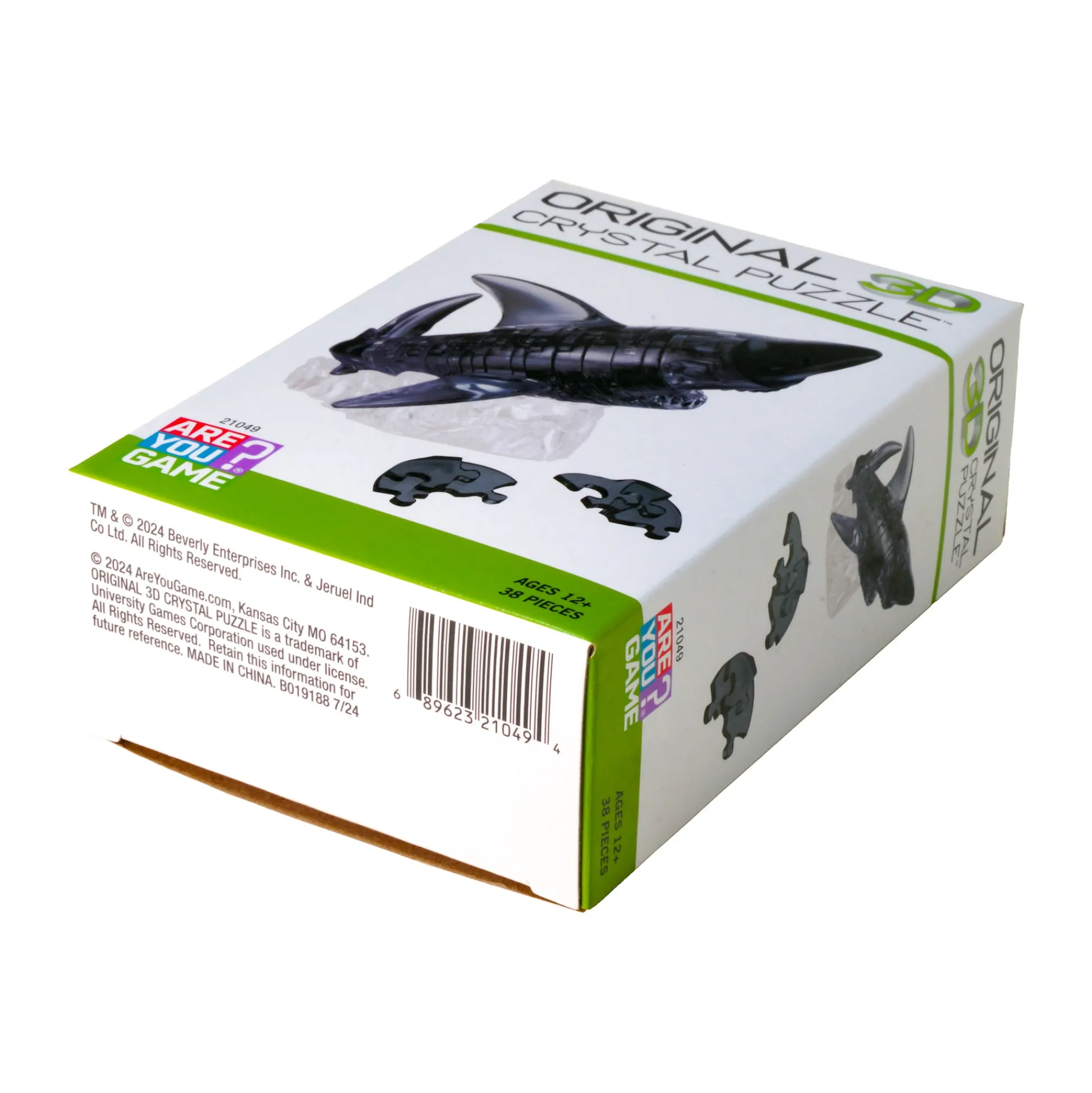 AreYouGame Majestic Black Shark 3D Crystal Puzzle - 38 Piece Set* Puzzles