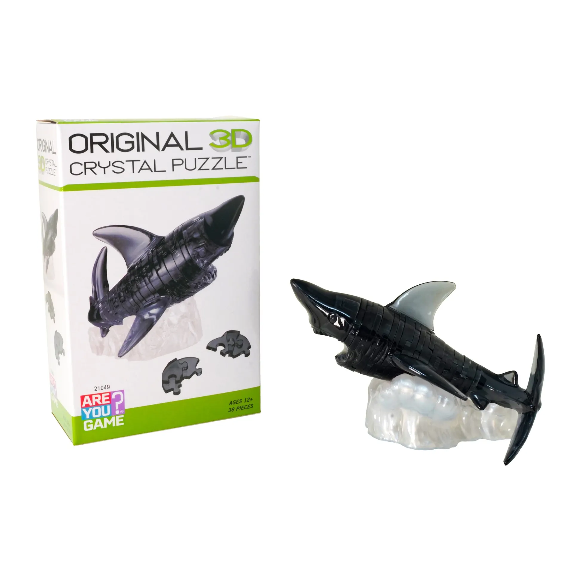 AreYouGame Majestic Black Shark 3D Crystal Puzzle - 38 Piece Set* Puzzles