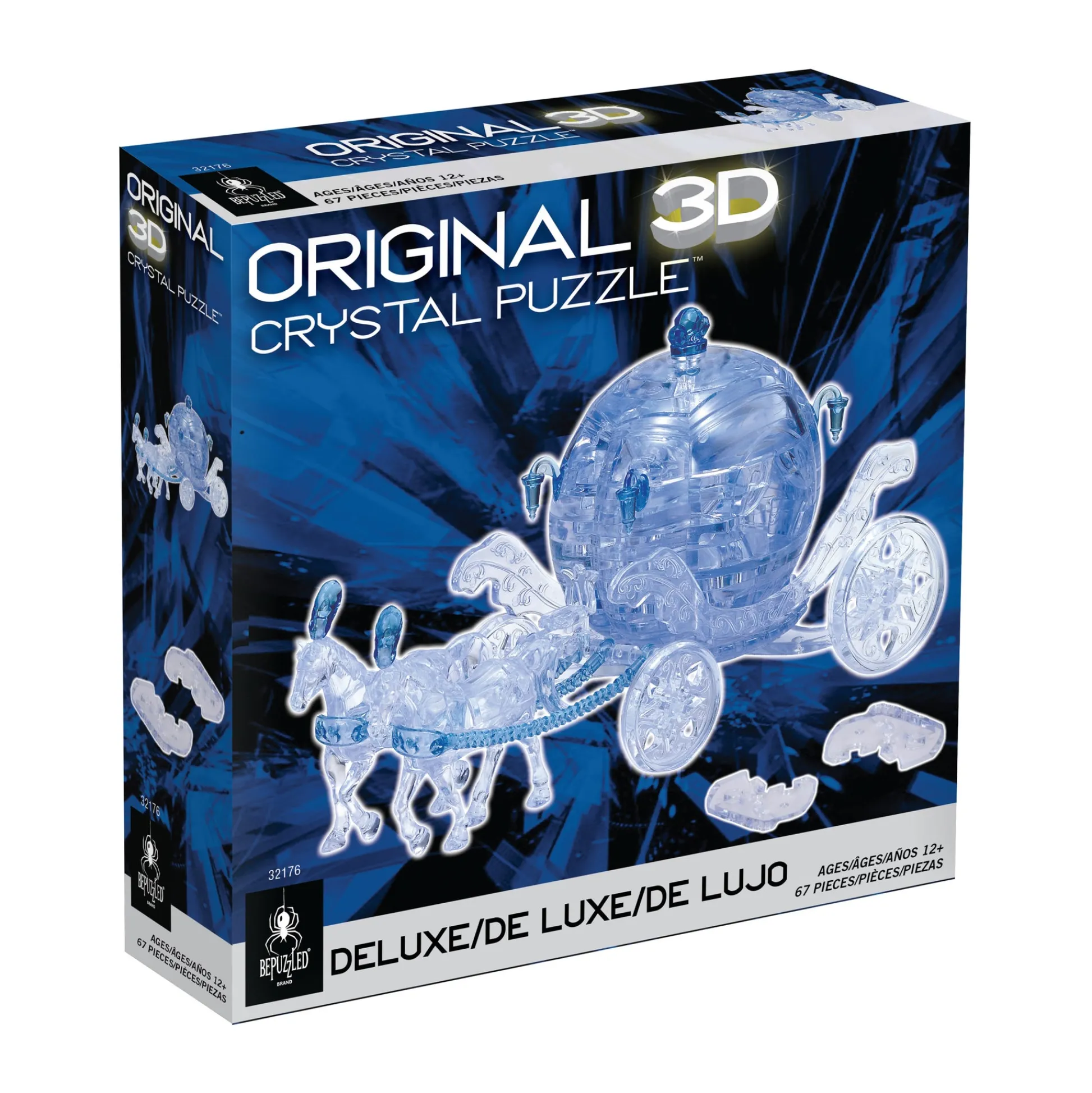 AreYouGame Majestic Blue Royal Carriage 3D Crystal Puzzle - 67 Pieces* Puzzles