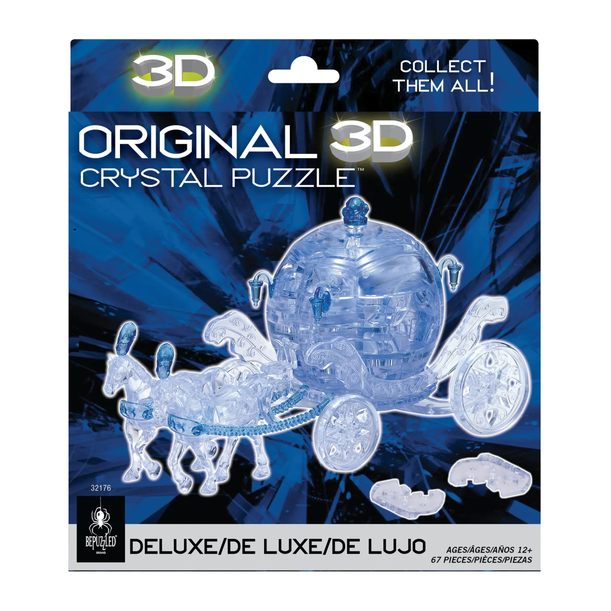 AreYouGame Majestic Blue Royal Carriage 3D Crystal Puzzle - 67 Pieces* Puzzles