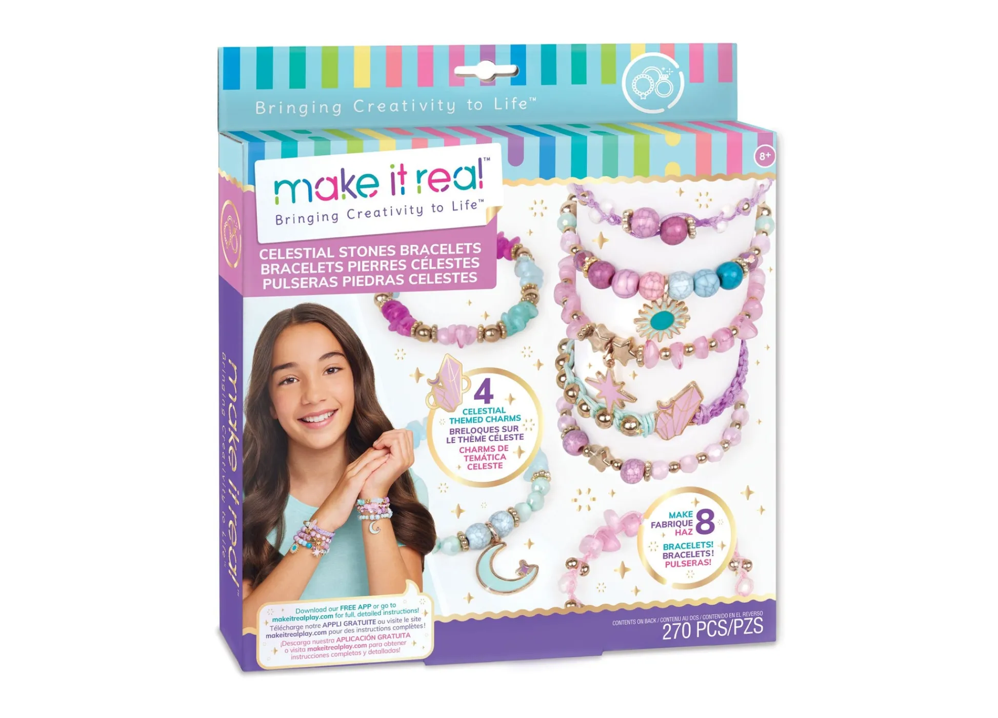 Flat River Group Make It Real Celestial Stones DIY Bracelet Kit - Charm Jewelry Creation Set* Crafts & Activities