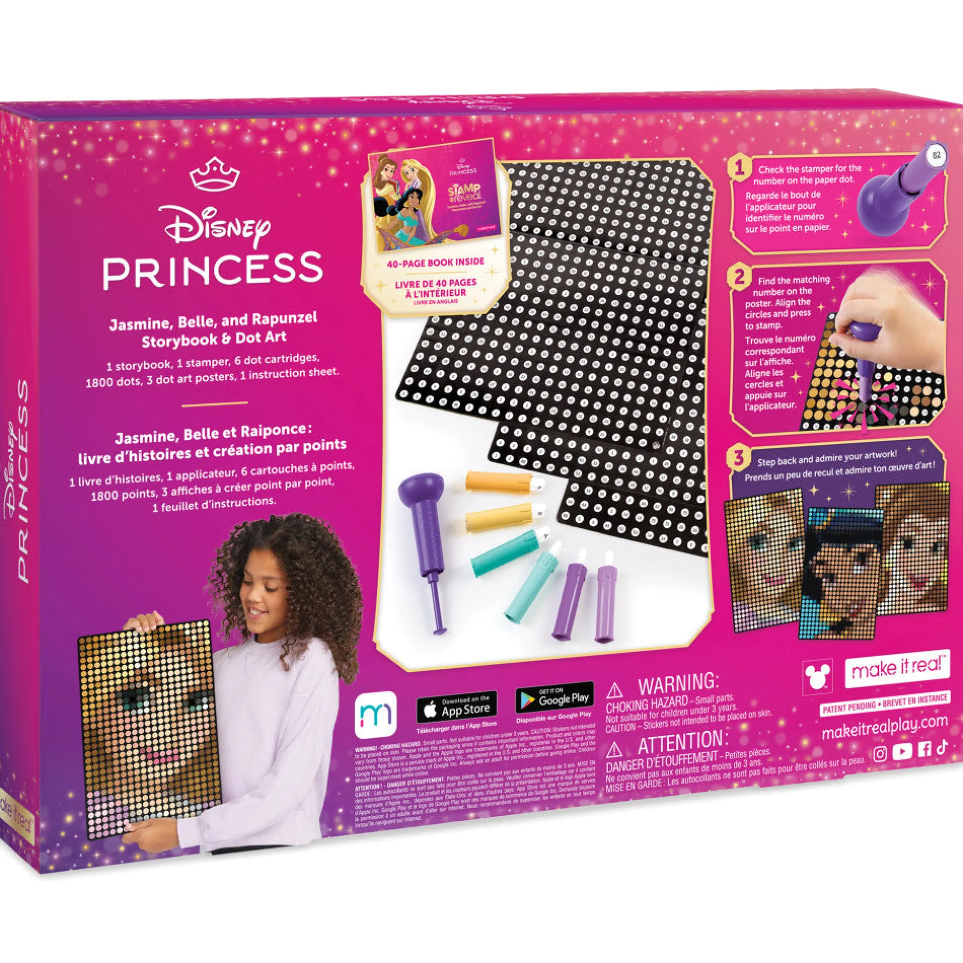 Flat River Group Make It Real Disney Princess Storybook Stamp and Dot Art Kit - Jasmine, Belle, Rapunzel*Kids Kids Books|Crafts & Activities